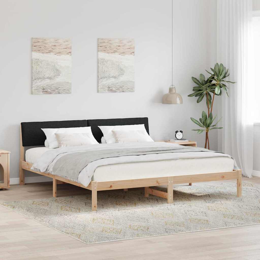 Bettgestell Braun und Schwarz 200 x 200 cm Massivholz Kiefer