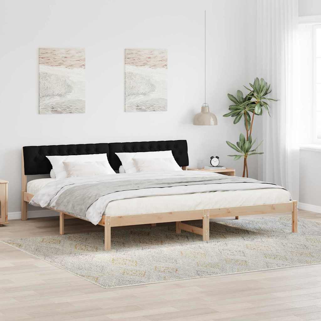Bettgestell Braun und Schwarz 200 x 200 cm Massivholz Kiefer