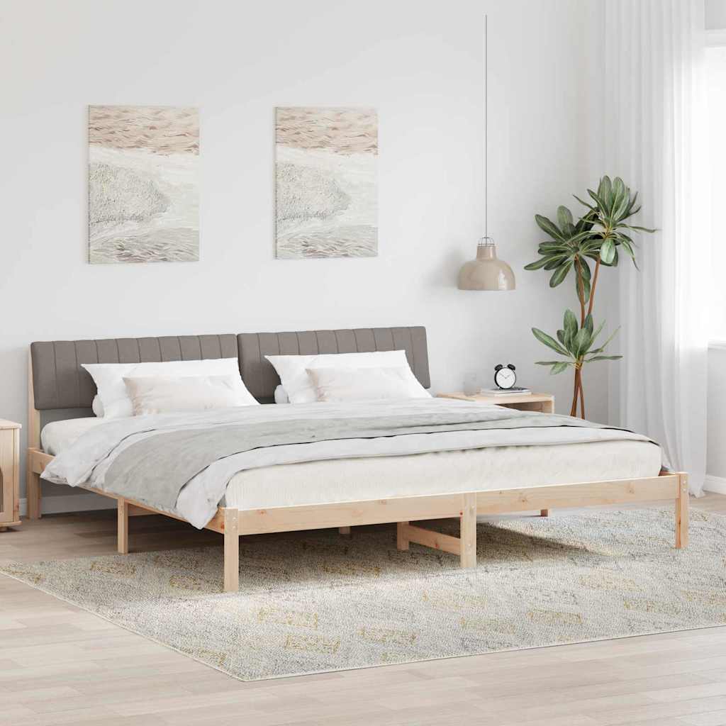 Bettgestell Braun und Taupe 200 x 200 cm Massivholz Kiefer