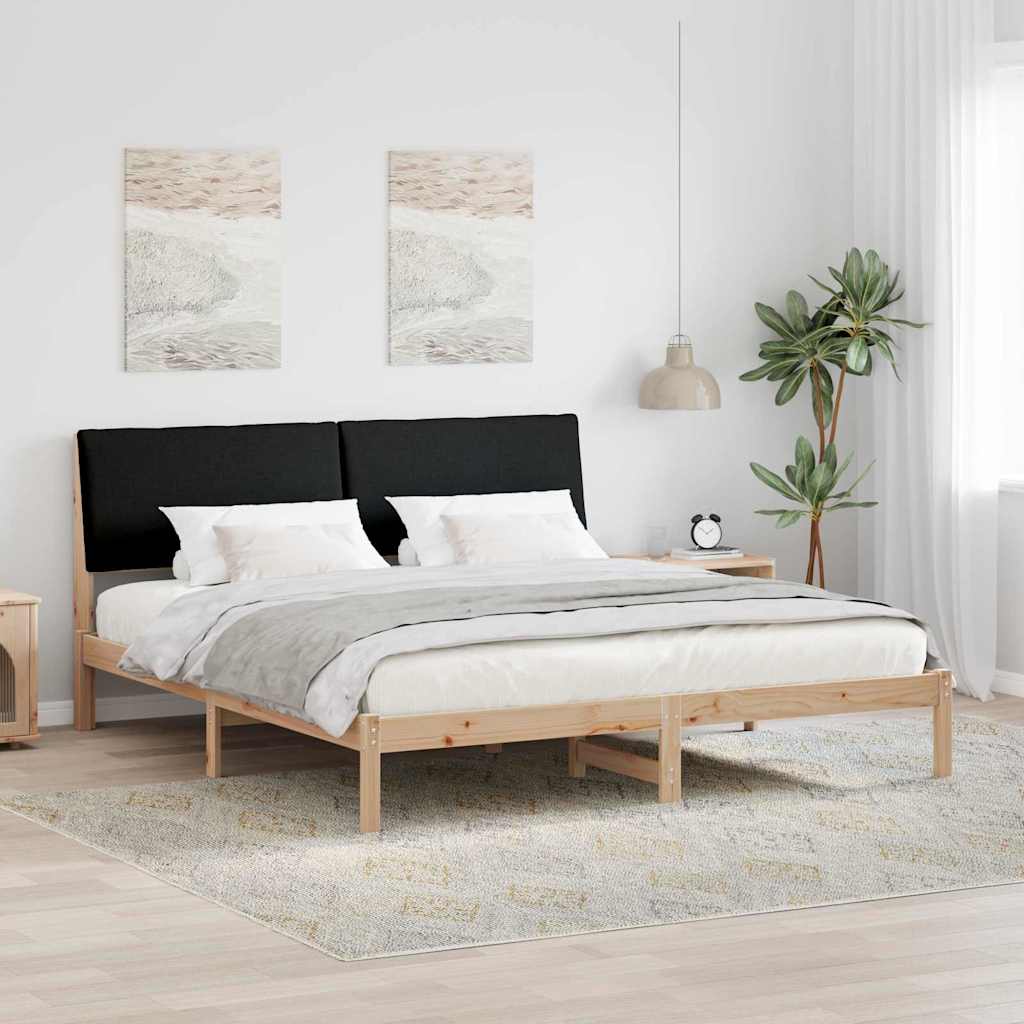 Bettgestell Braun und Schwarz 200 x 200 cm Massivholz Kiefer