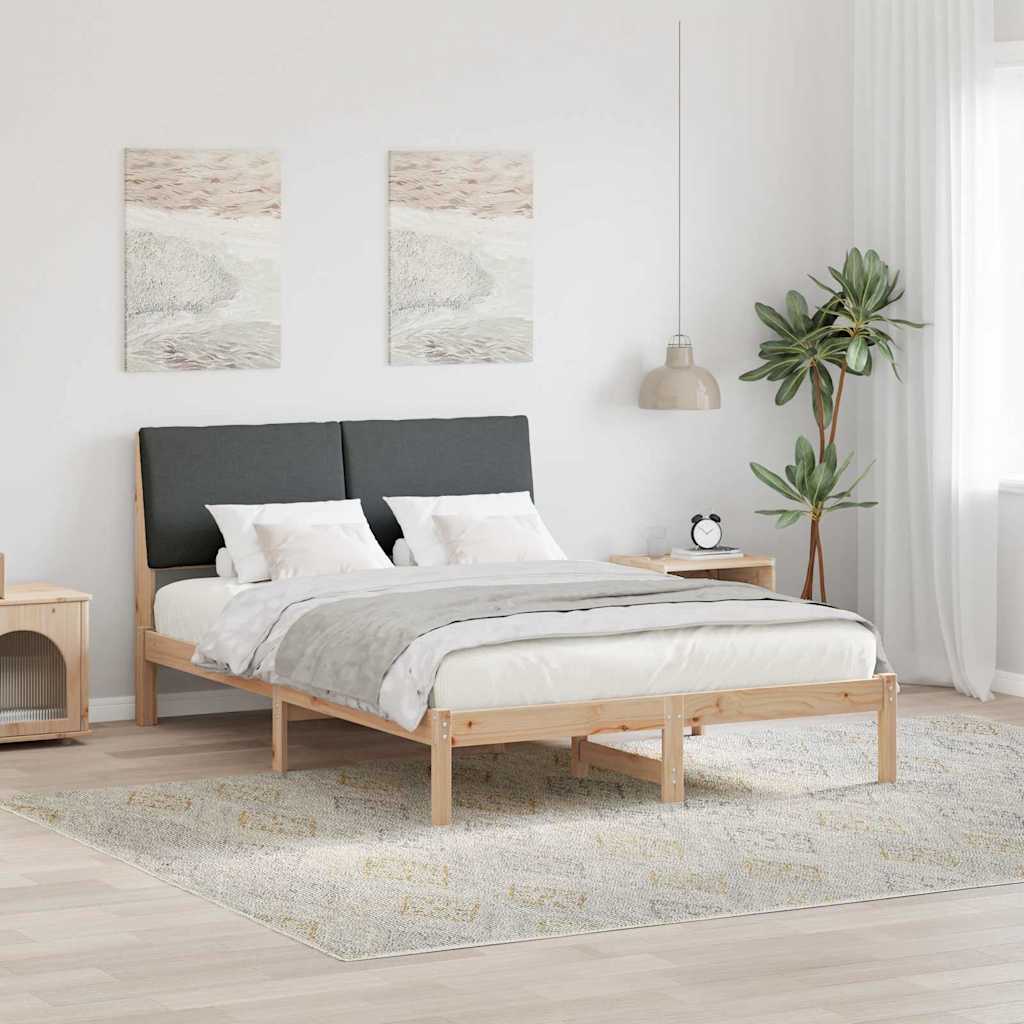 Bettgestell Braun und Dunkelgrau 160 x 200 cm Massivholz Kiefer