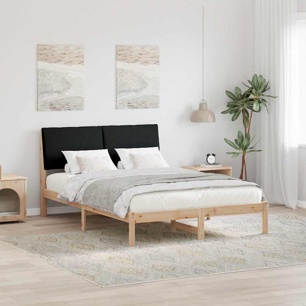 Bettgestell Braun und Schwarz 150 x 200 cm Massivholz Kiefer