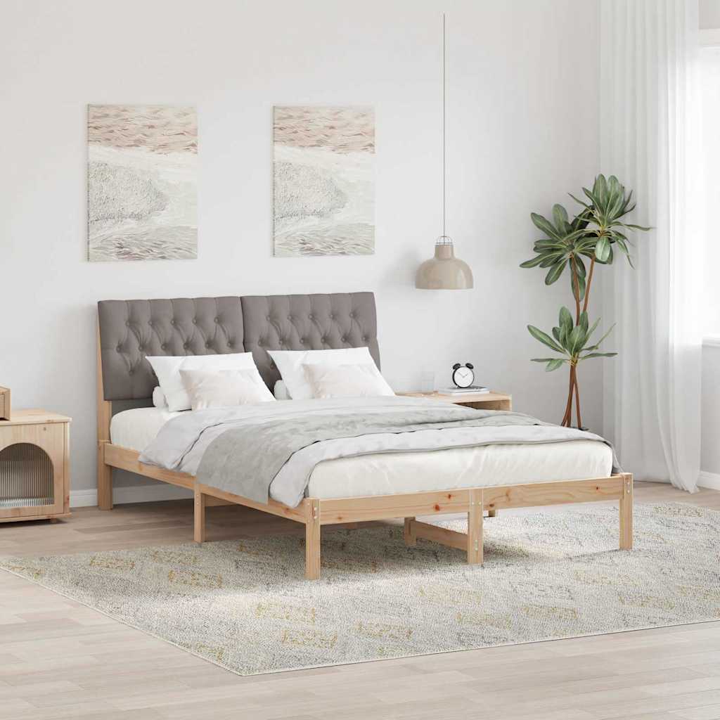 Bettgestell mit gepolstertem Kopfteil Braun 150 x 200 cm