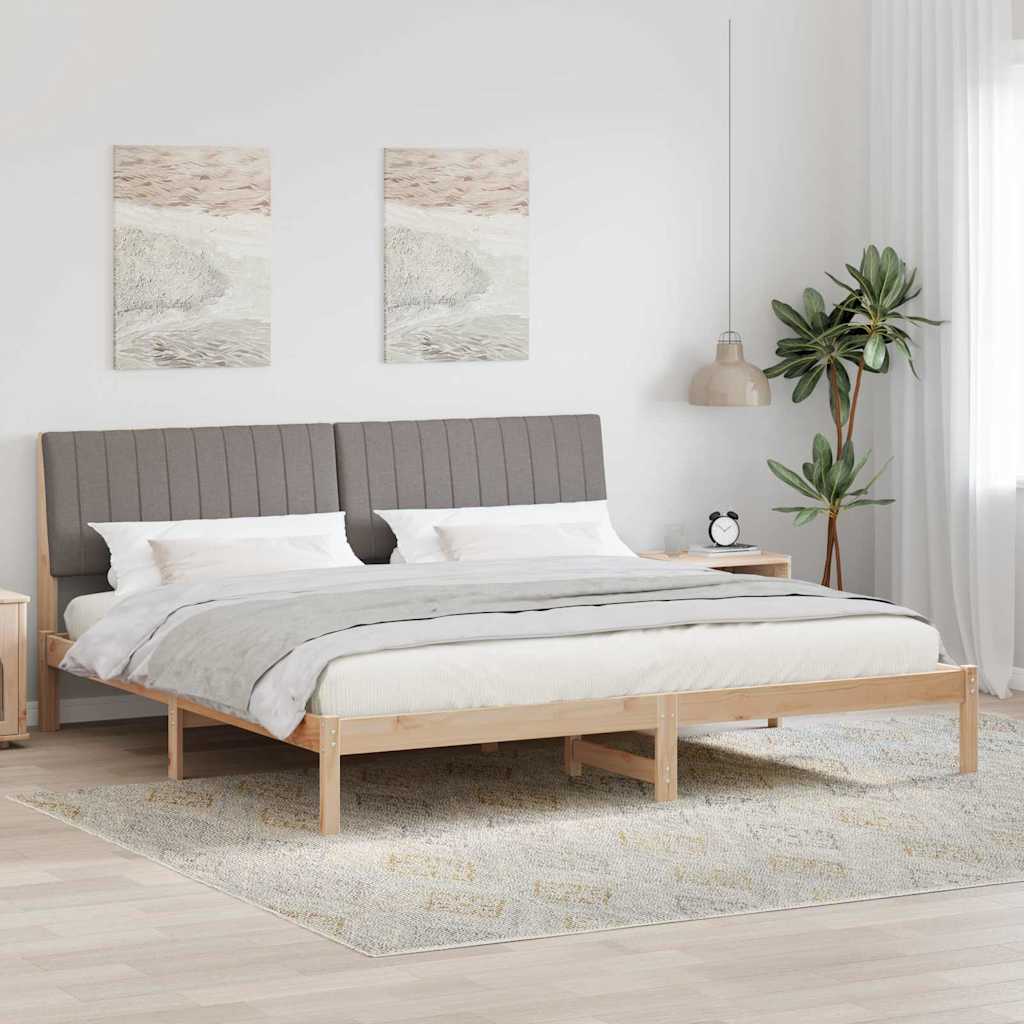 Bettrahmen mit Kopfteil Braun 200 x 200 cm Massives Kiefernholz