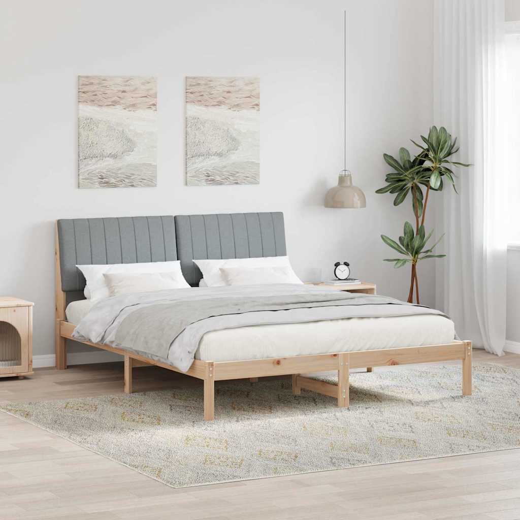 Bettrahmen mit Kopfteil Braun 160 x 200 cm Massives Kiefernholz