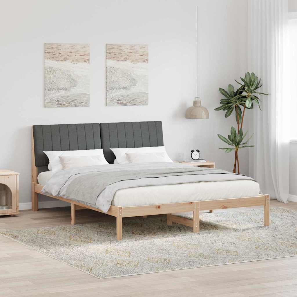 Bettrahmen mit Kopfteil Braun 150 x 200 cm Massives Kiefernholz