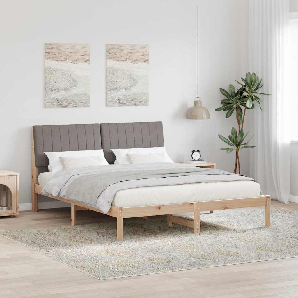 Bettrahmen mit Kopfteil Braun 150 x 200 cm Massives Kiefernholz