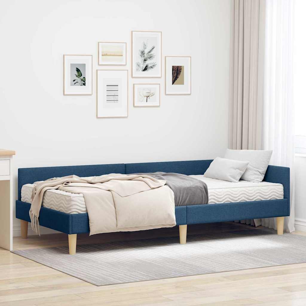 Eckbettgestell mit Matratze Sonstiges 2 stk. Blau Stoff