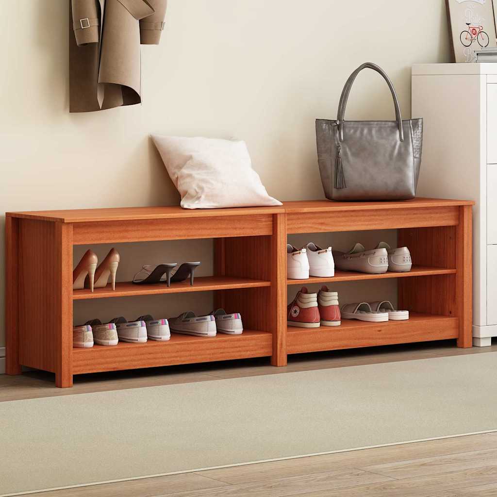 Schuhbank 160 x 36,5 x 50 cm Wachsbraun