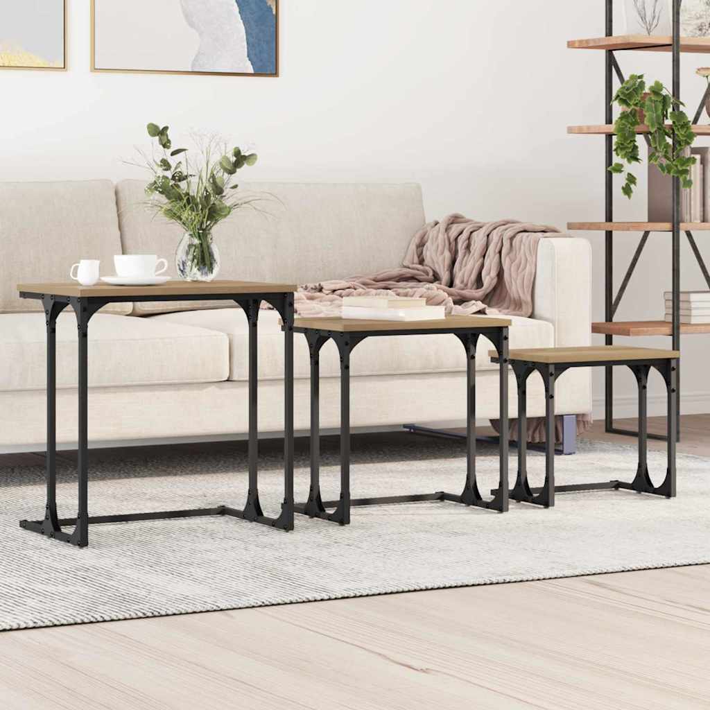 Nesting Couchtisch 3 stk. Artisan-Eiche 50,5 x 35 x 53 cm