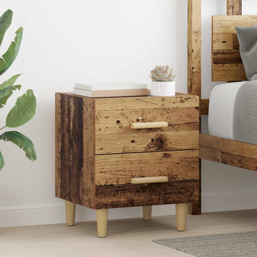 Bettschrank 2 stk. Altholz 40 x 35 x 47,5 cm Holzwerkstoff