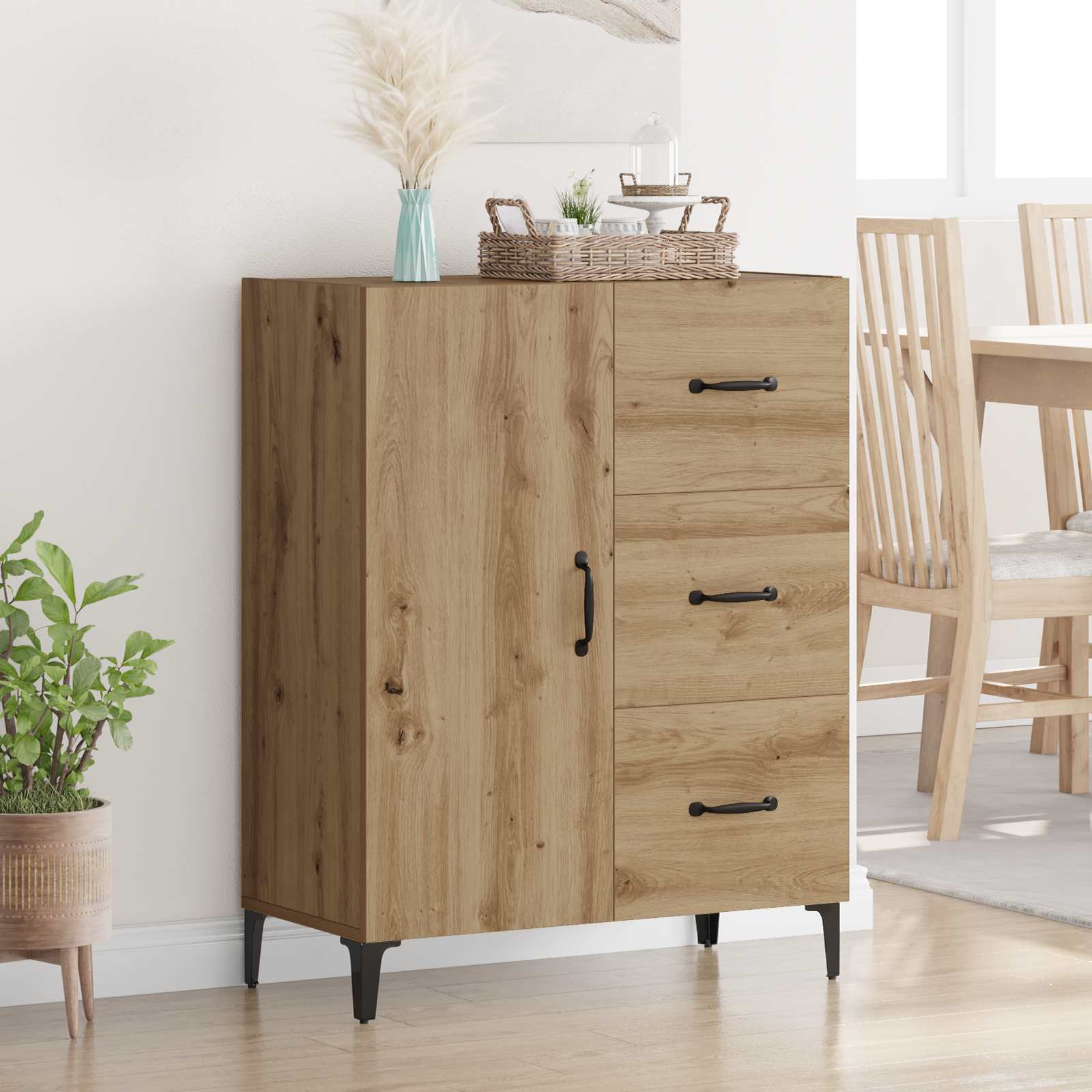 Sideboard Artisan-Eiche 69,5 x 34 x 90 cm Holzwerkstoff
