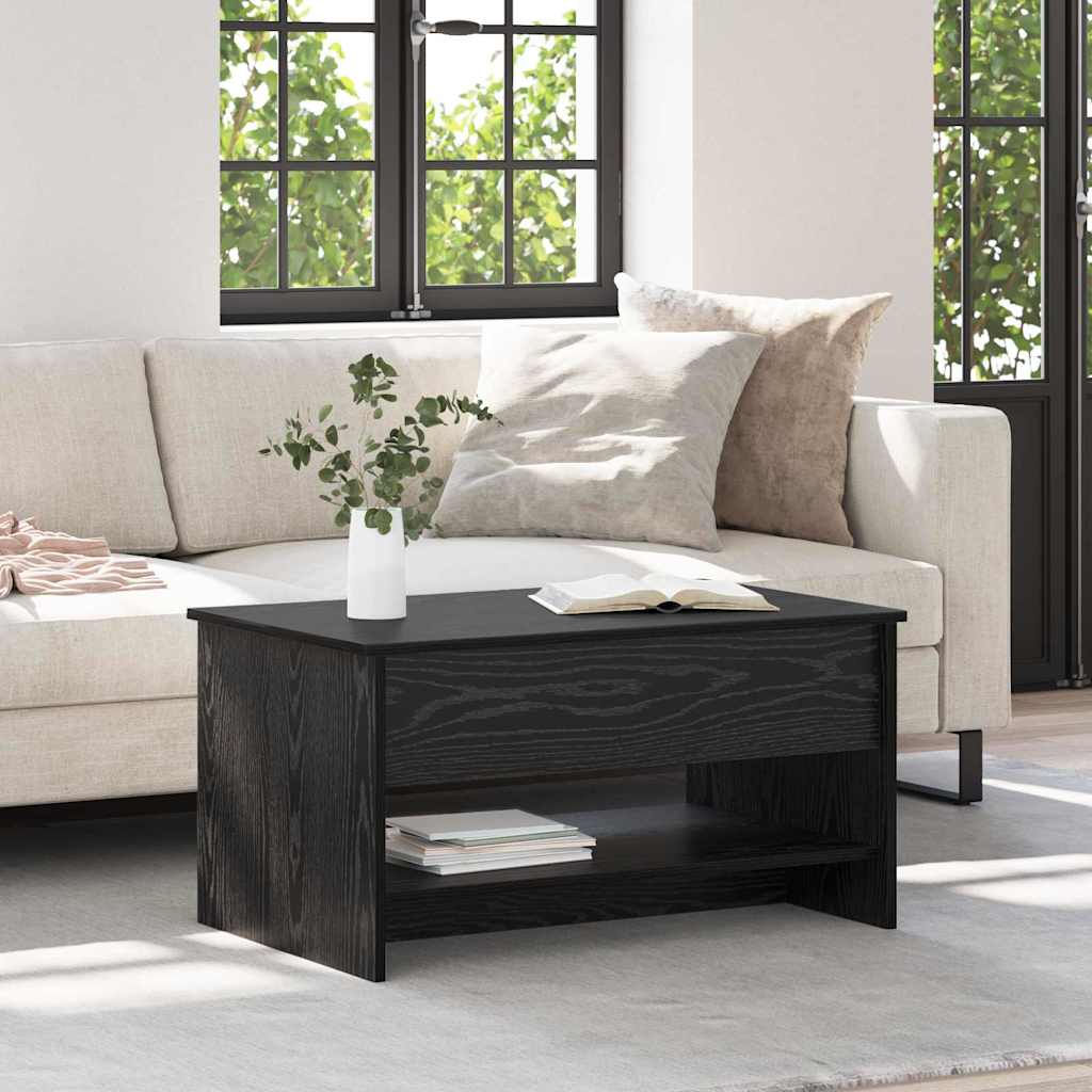 Couchtisch Schwarz Eichen-Optik 80 x 50,5 x 41,5 cm