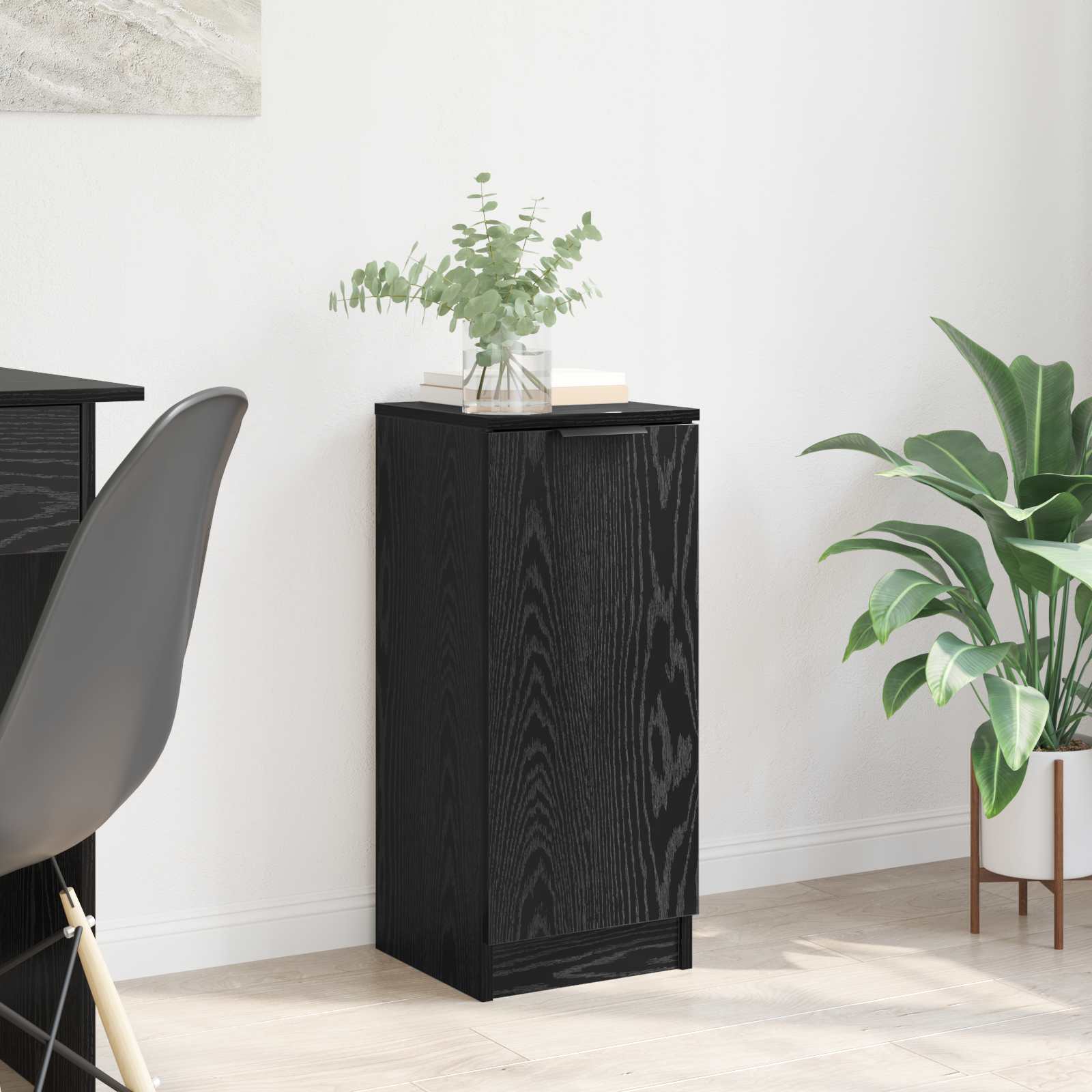 Sideboard Schwarz Eichen-Optik 30 x 30 x 70 cm Holzwerkstoff