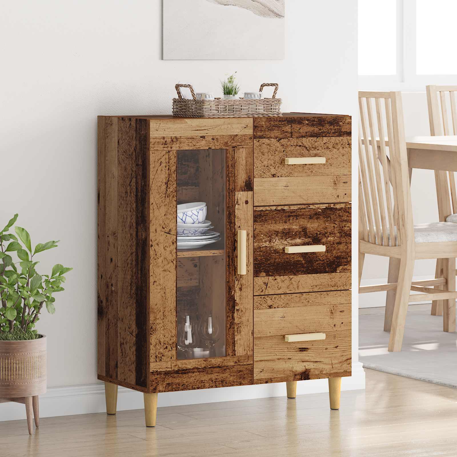 Sideboard Altholz 69,5 x 34 x 90 cm Holzwerkstoff