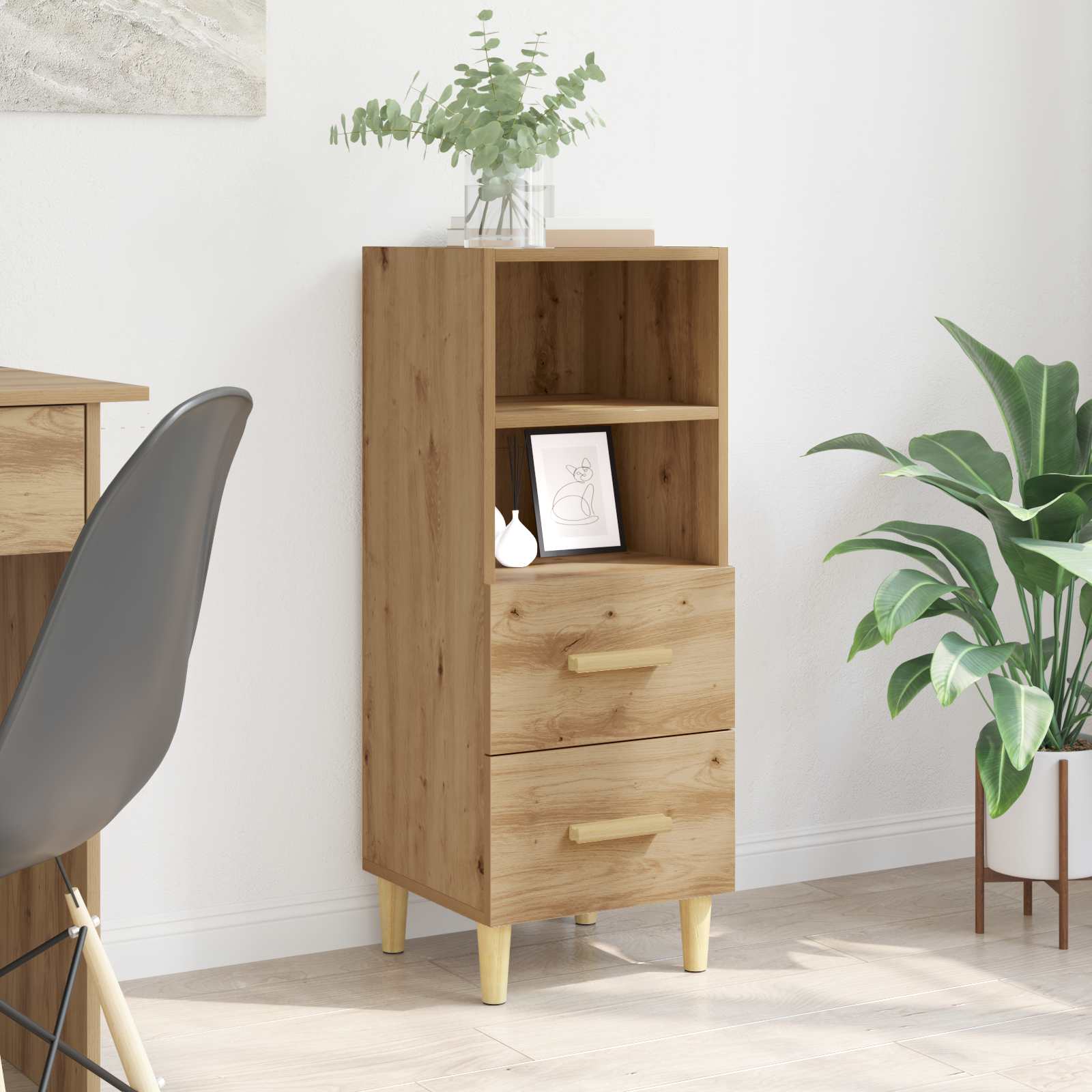 Sideboard Artisan-Eiche 34 x 34,5 x 90 cm Holzwerkstoff
