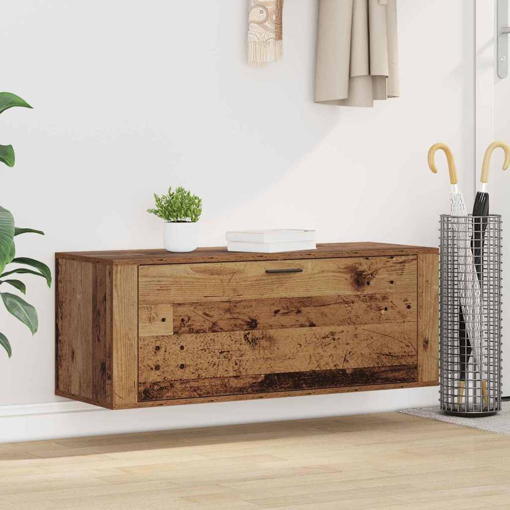 Schuhschrank 100 x 35 x 38 cm Holzwerkstoff Altholz