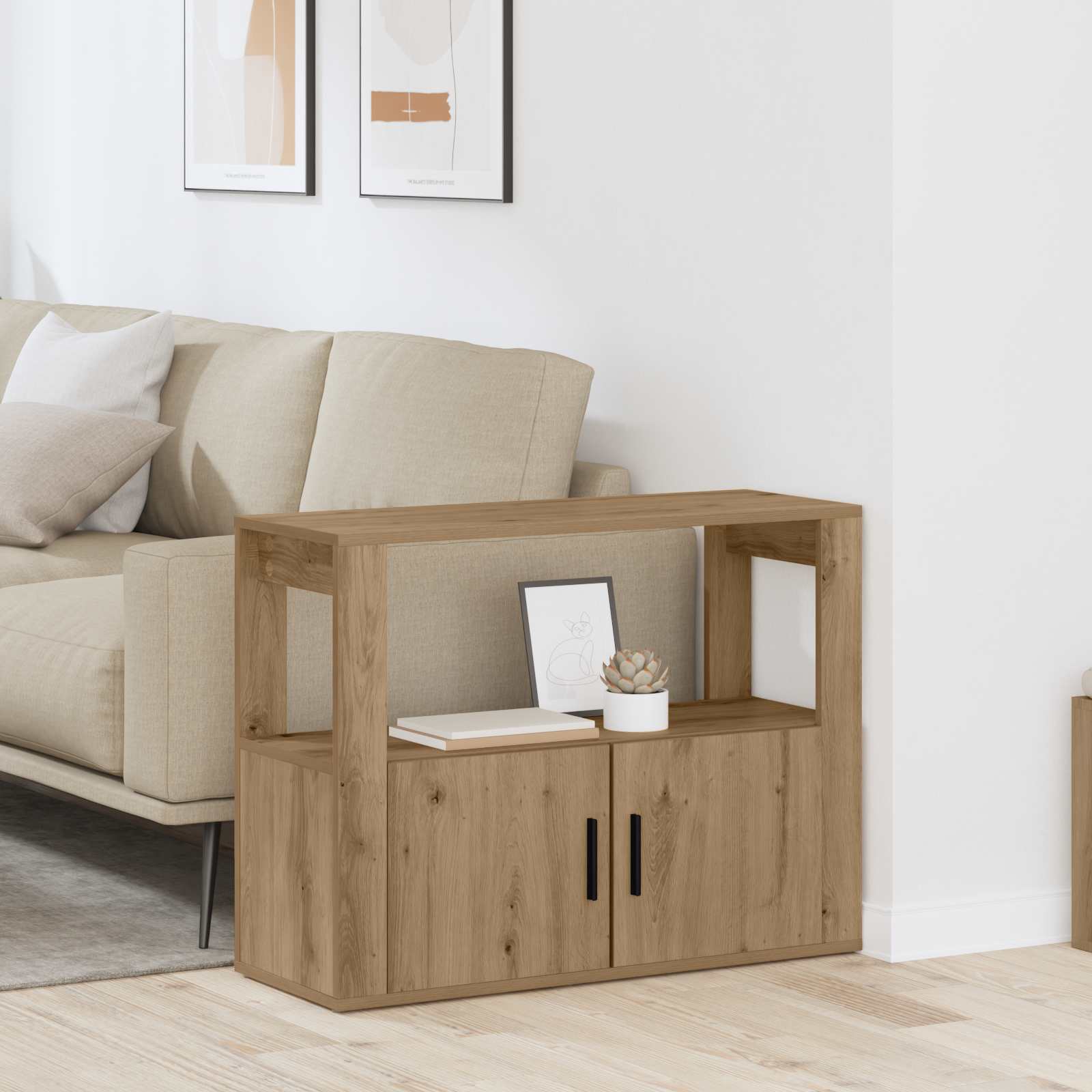 Sideboard Artisan-Eiche 80 x 30 x 60 cm Holzwerkstoff