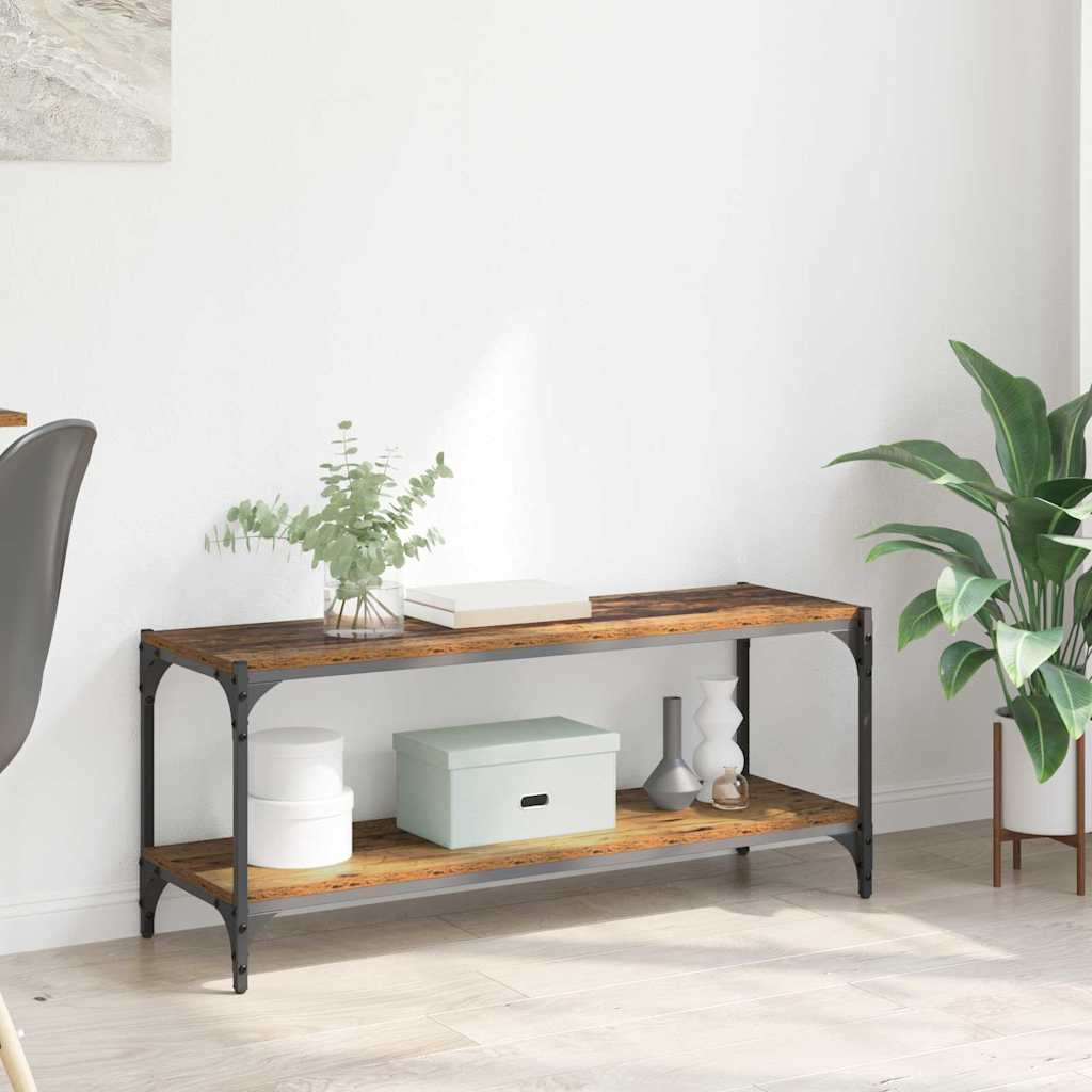 TV-Schränk Altholz 100x33x41cm Verbundholz und Eisen