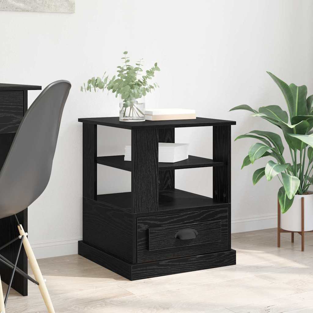 Nachttisch Schwarz Eichen-Optik 50 x 50 x 60 cm Holzwerkstoff
