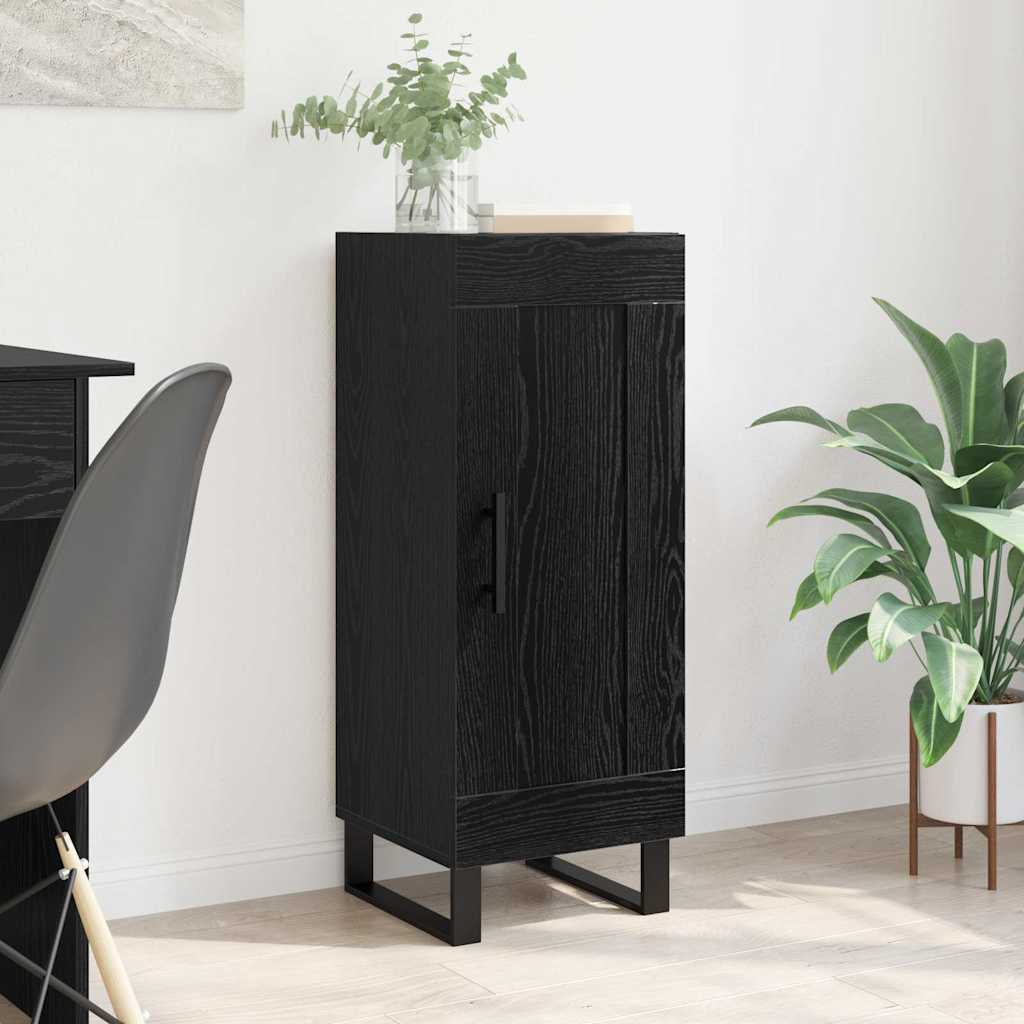 Sideboard Schwarz Eichen-Optik 34,5 x 34 x 90 cm