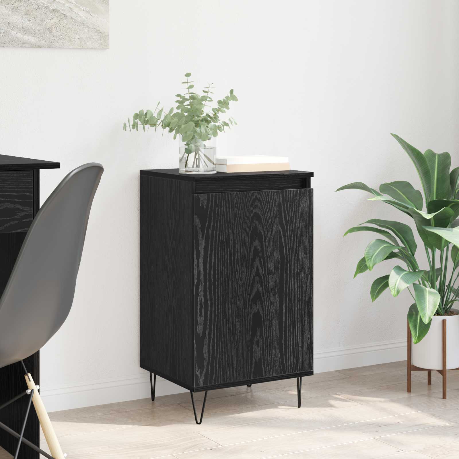 Sideboard Schwarz Eichen-Optik 40 x 35 x 70 cm Holzwerkstoff