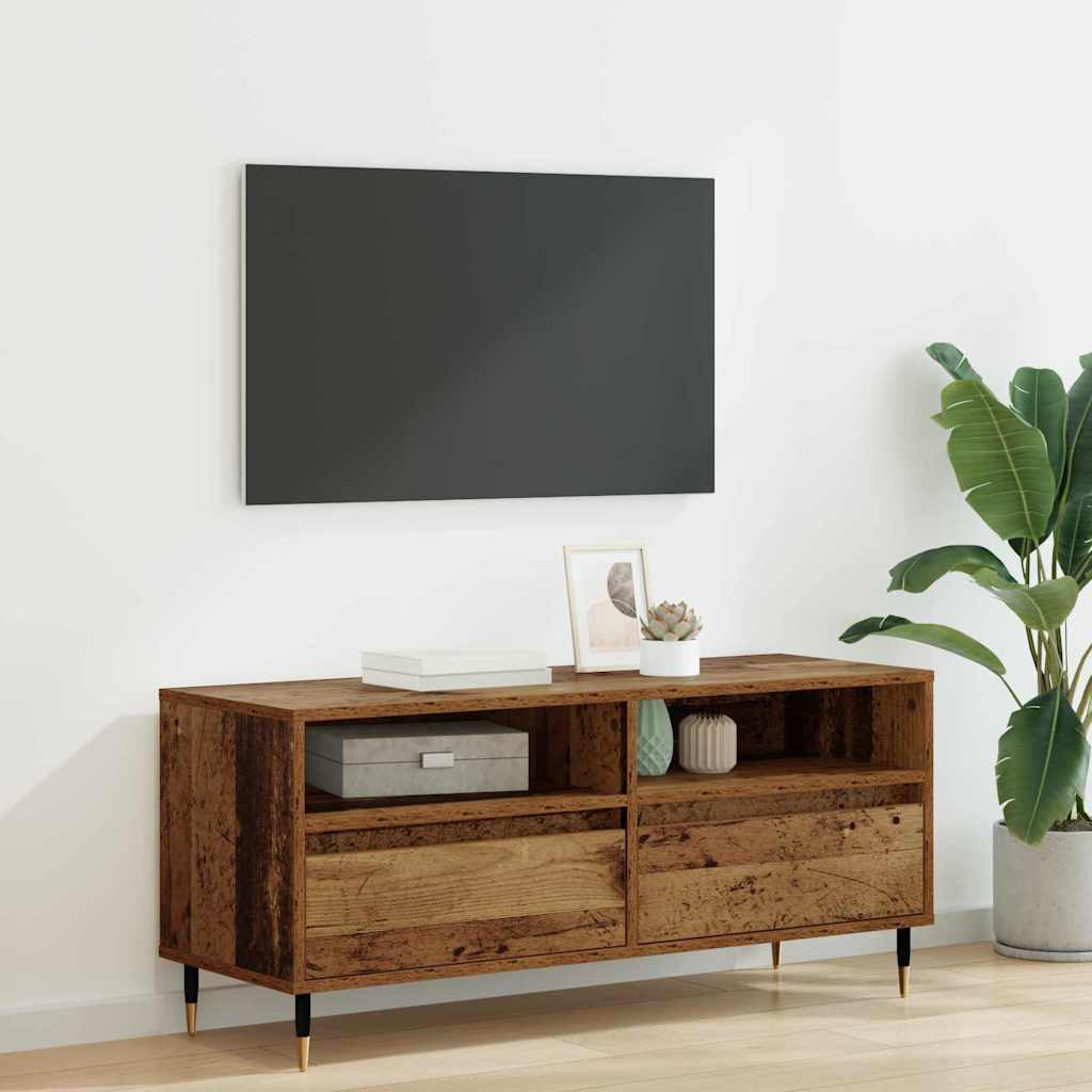 TV-Schränk Altholz 100 x 34,5 x 44,5 cm Verbundholz und Eisen