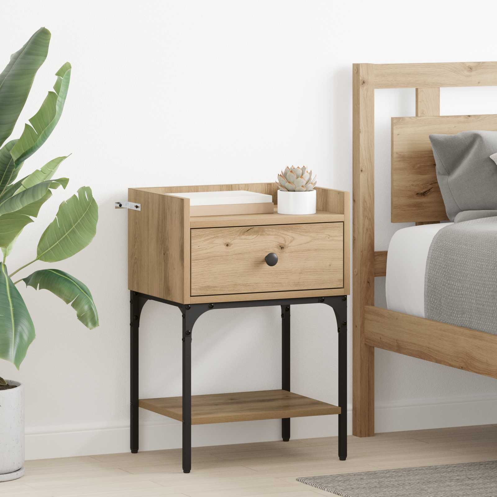 Nachttisch 2 Stk. Artisan-Eiche 40 x 29 x 60 cm Holzwerkstoff