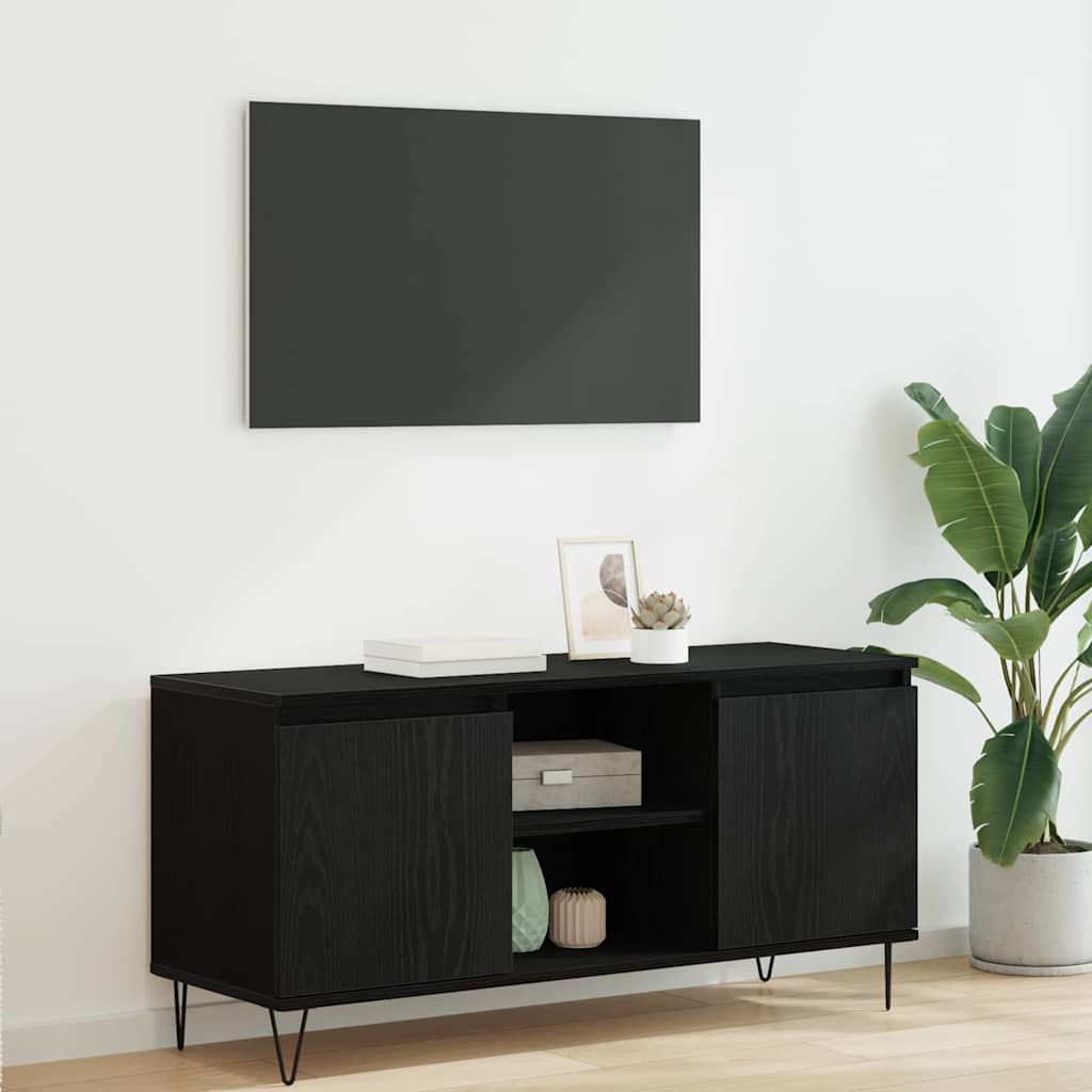 TV-Schränk 104 x 35 x 50 cm Schwarz Eichen-Optik Holzwerkstoff