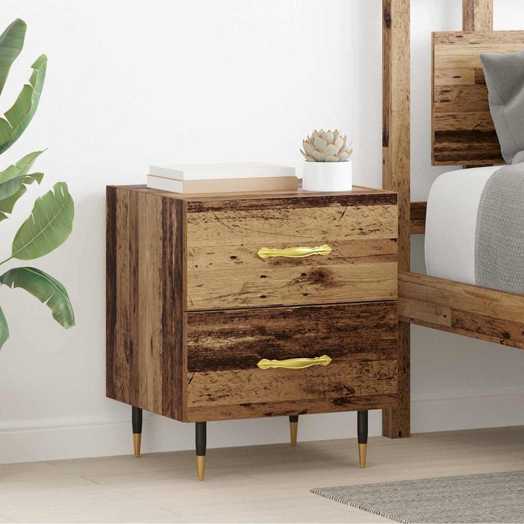 Nachttisch 2 Stk. Altholz 40 x 35 x 47,5 cm Holzwerkstoff