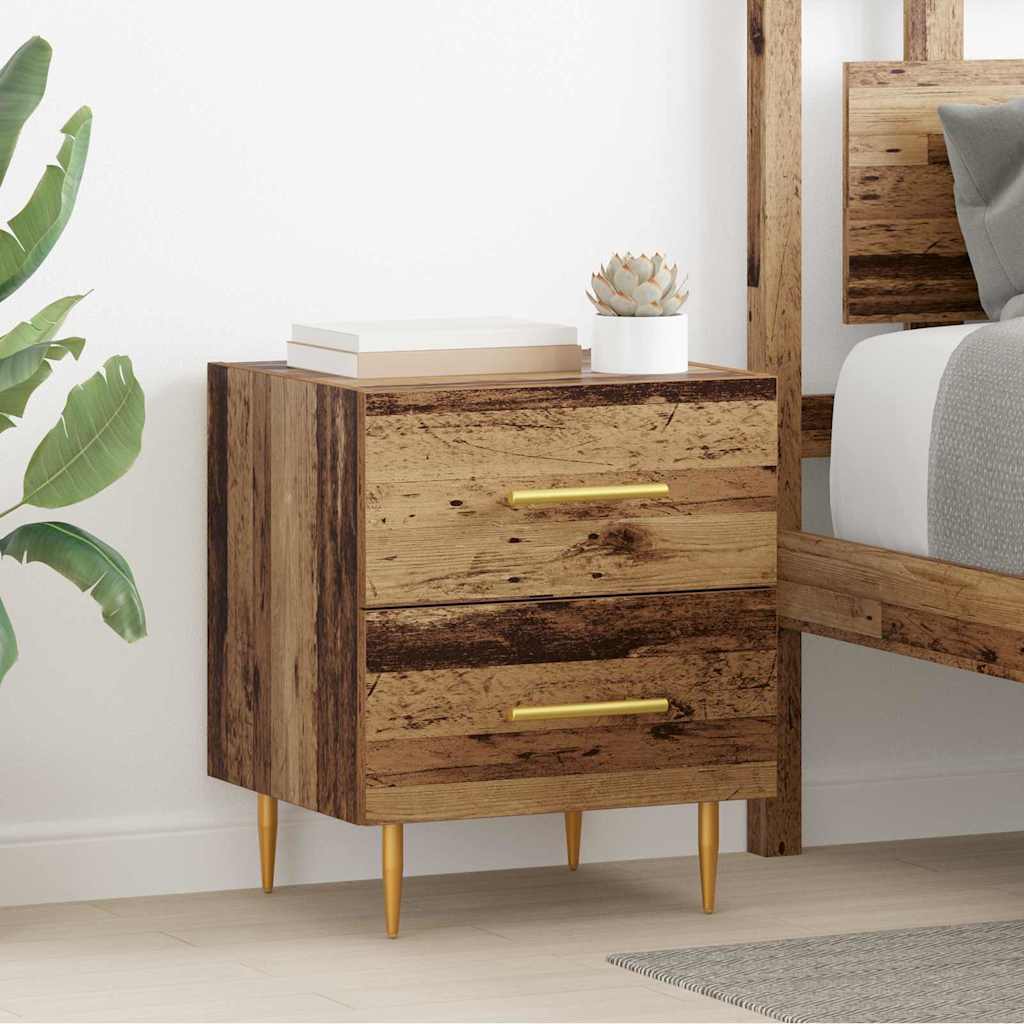 Nachttisch 2 Stk. Altholz 40 x 35 x 47,5 cm Holzwerkstoff