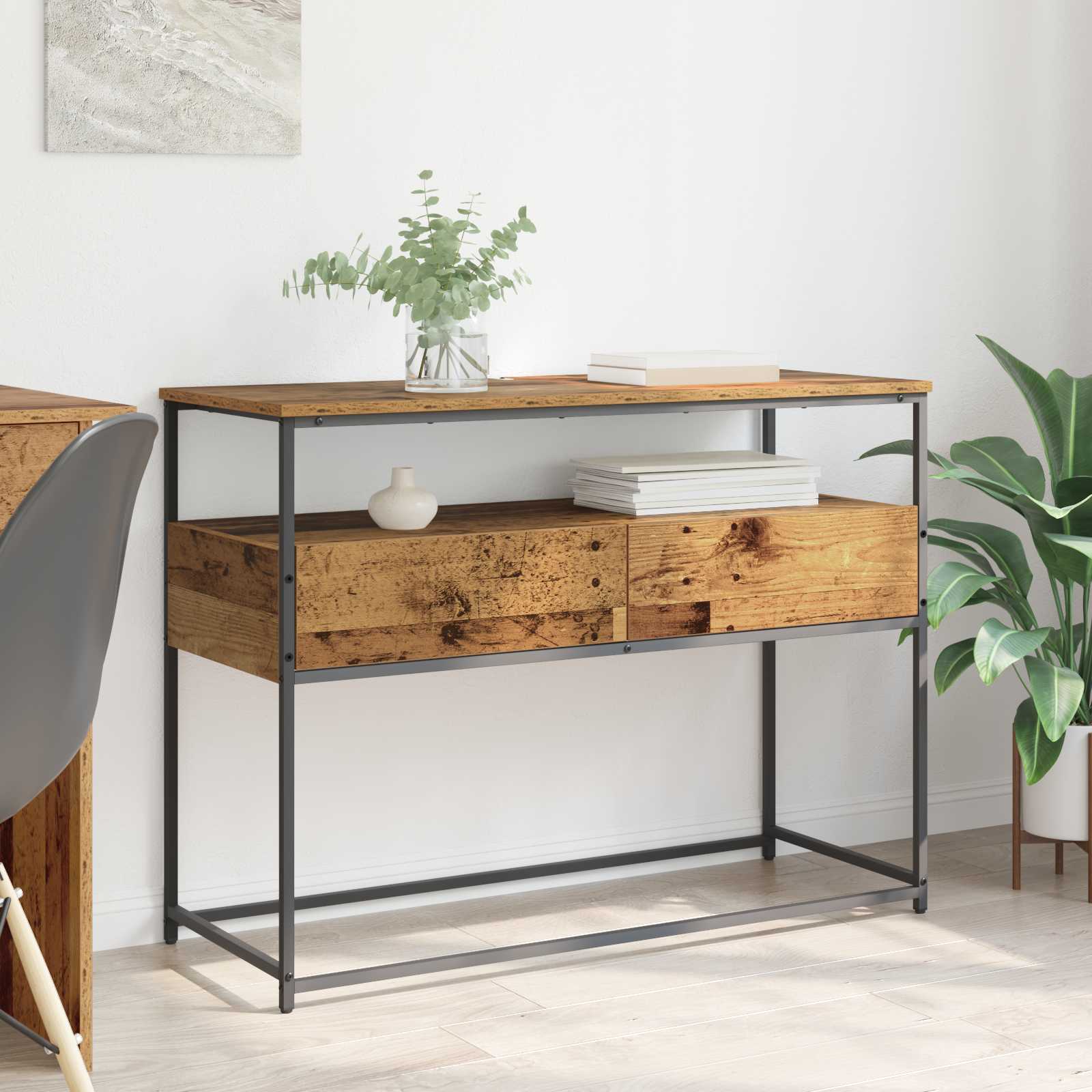 Konsolentisch Altholz 100 x 40 x 75 cm Holzwerkstoff