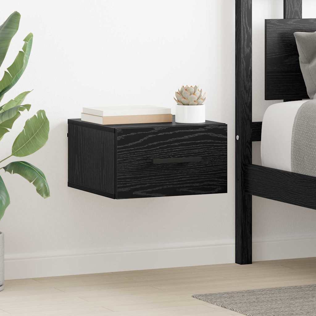 Nachttisch 35 x 35 x 20 cm Holzwerkstoff Schwarz Eichen-Optik