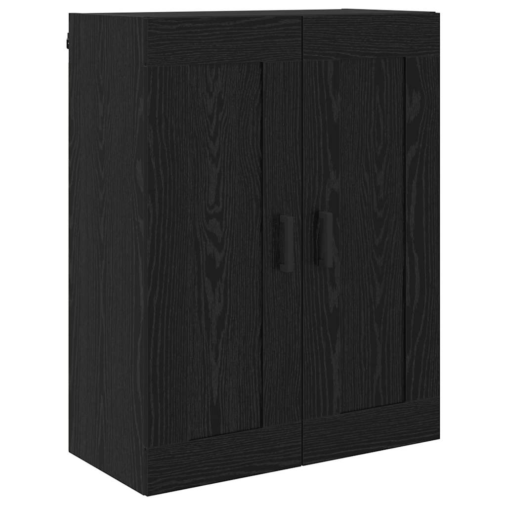Wandschrank Schwarz Eichen-Optik 69,5 x 34 x 90 cm