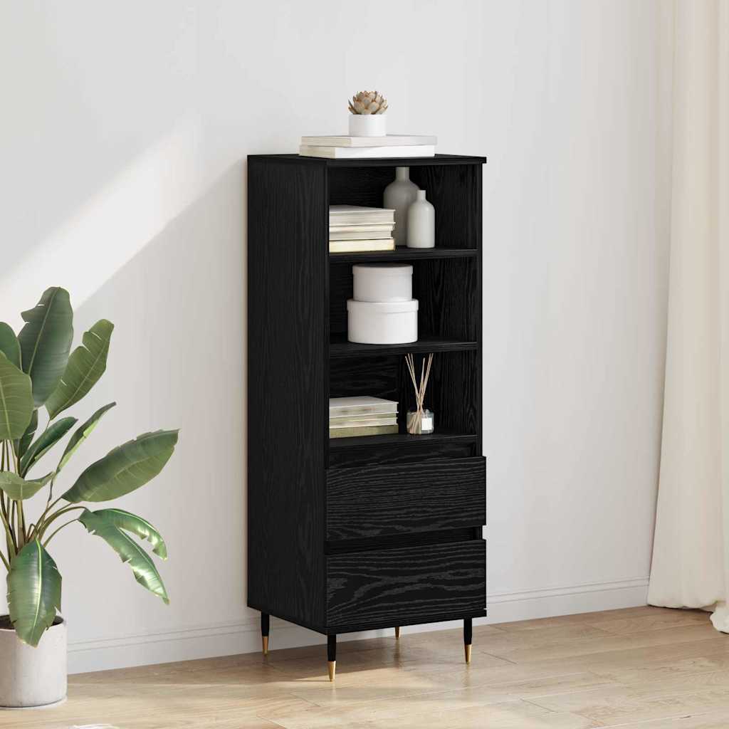 Highboard Schwarz Eichen-Optik 40 x 36 x 110 cm Holzwerkstoff