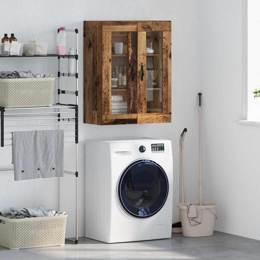 Wandschrank Altholz 69,5 x 34 x 90 cm Engineered Wood und Glas