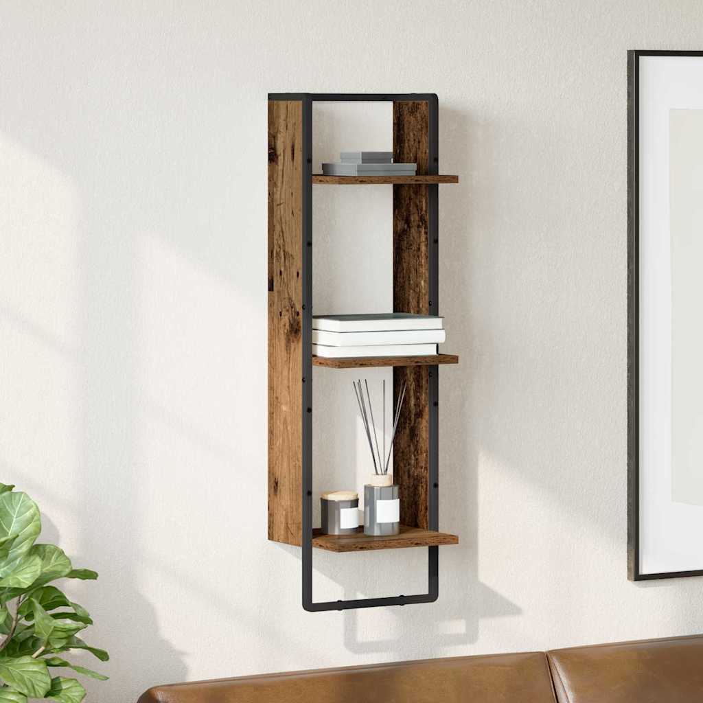 Wandregal Wandhalterung Altholz 30 x 25 x 100 cm Holzwerkstoff