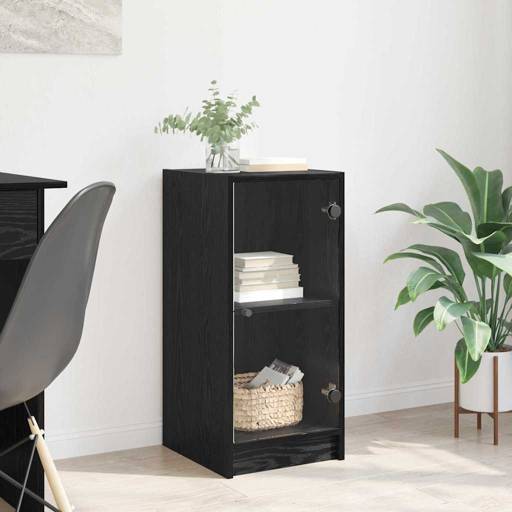 Sideboard Schwarz Eichen-Optik 35 x 37 x 76 cm Holzwerkstoff