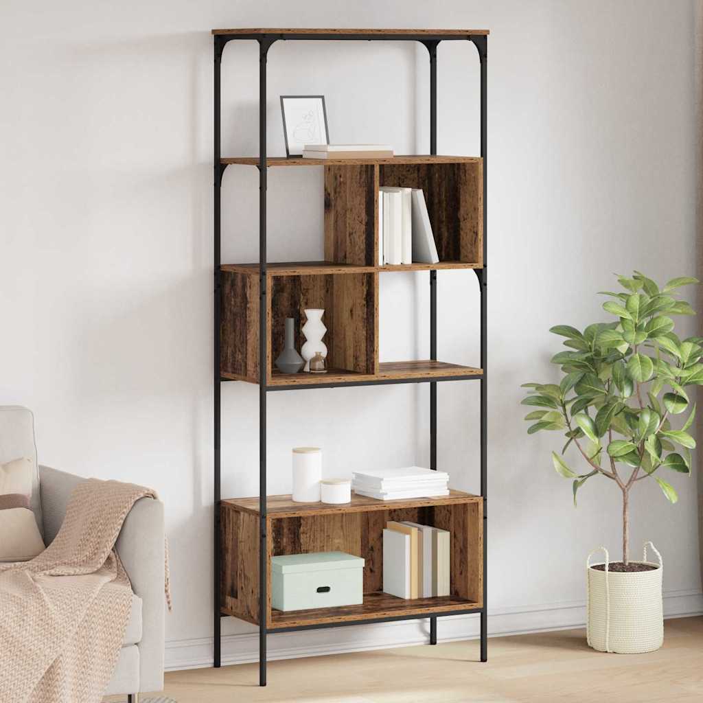 Bücherregal 7 Ebenen 76 x 33 x 188,5 cm Holzwerkstoff Altholz