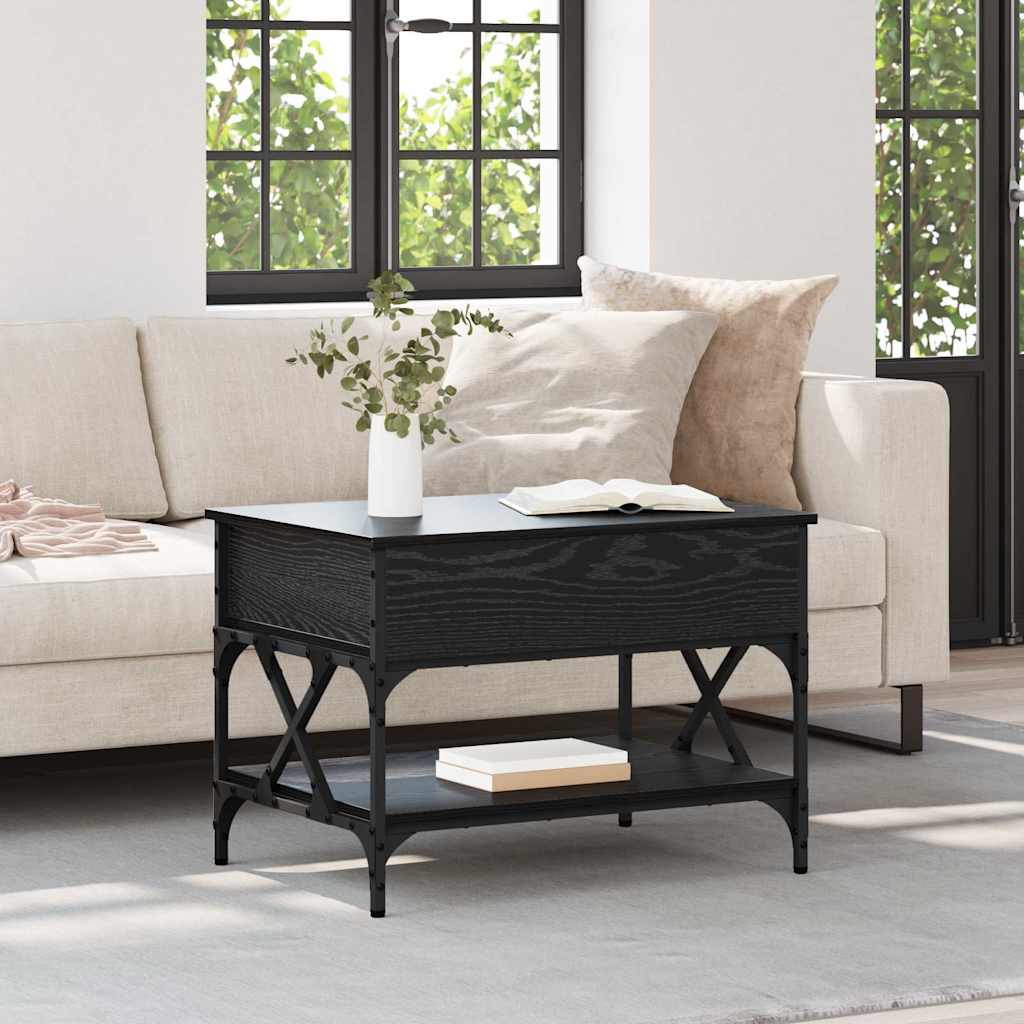 Couchtisch Schwarz Eichen-Optik 70x50x50cm Holzwerkstoff