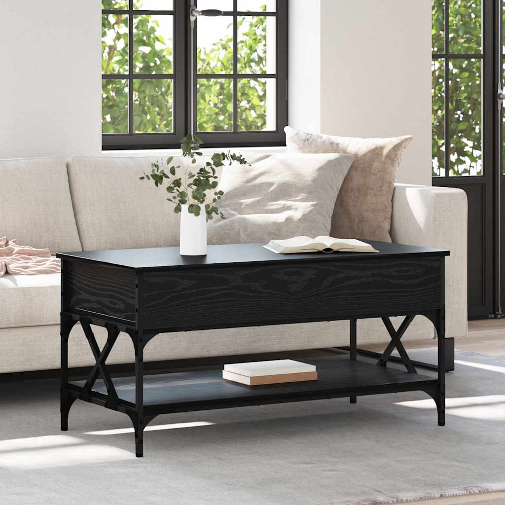 Couchtisch Schwarz Eichen-Optik 100 x 50 x 50 cm Holzwerkstoff