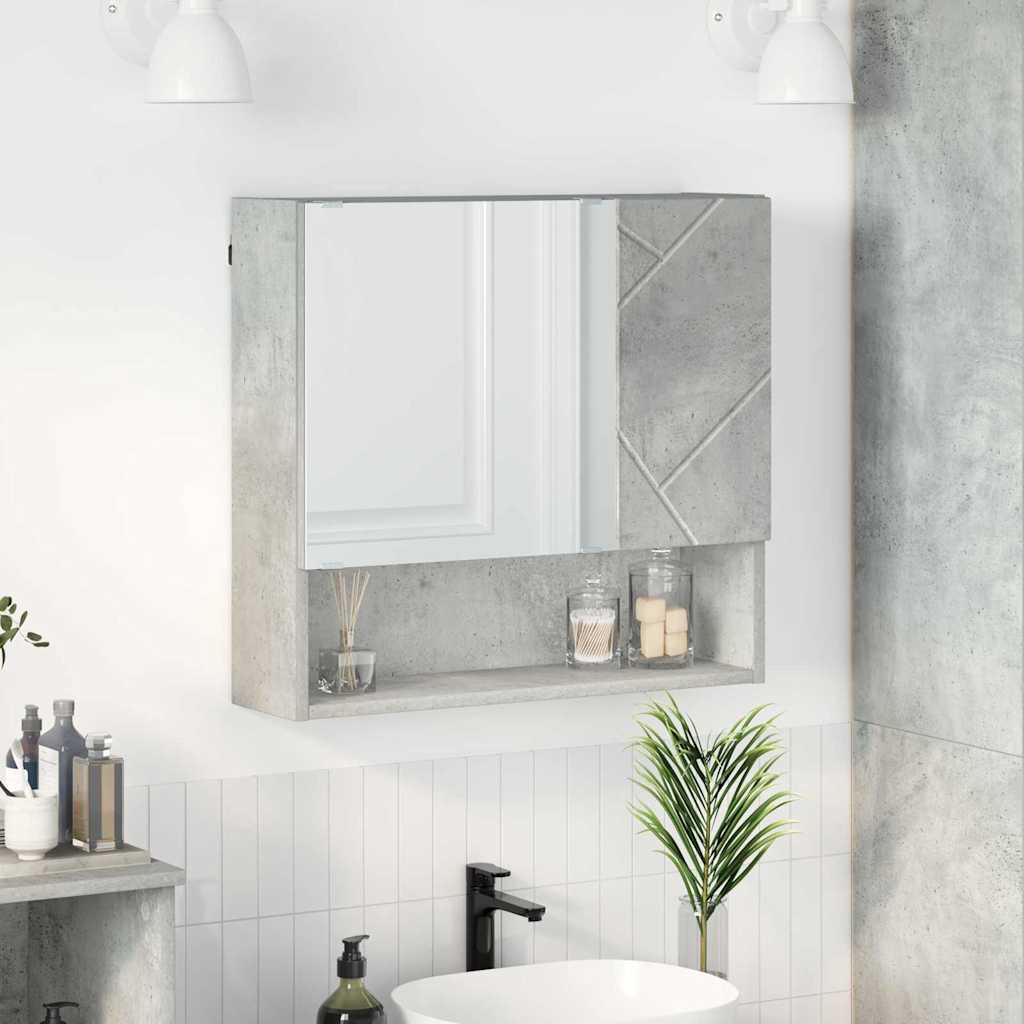Spiegelschrank Beton Grau 59 x 17 x 55 cm Holzwerkstoff