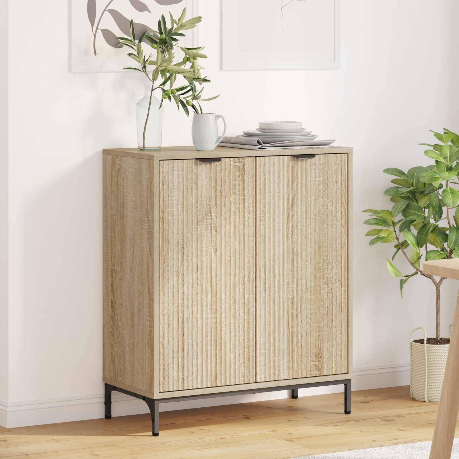 Sideboard Sonoma-Eiche 69,5 x 33 x 82 cm Holzwerkstoff