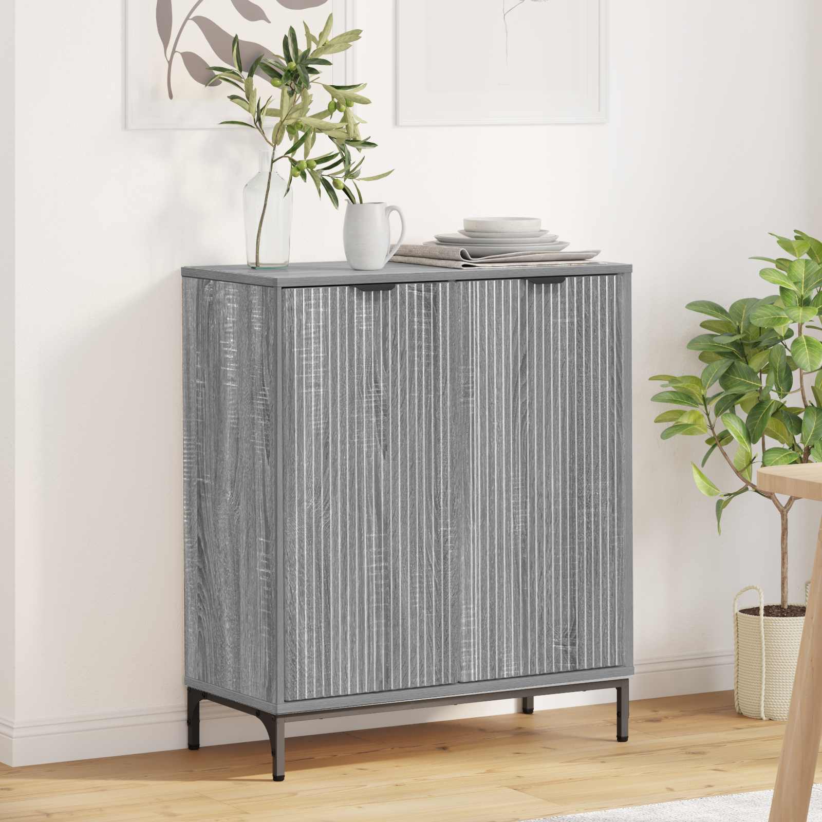 Sideboard Sonoma-Grau 69,5 x 33 x 82 cm Holzwerkstoff