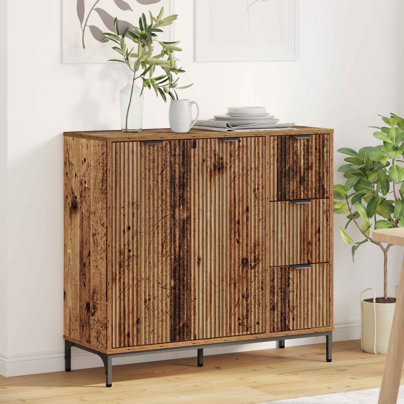 Sideboard Altholz 89,5 x 33 x 82 cm Holzwerkstoff