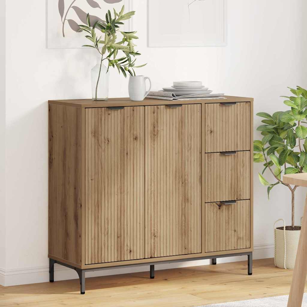 Sideboard Artisan-Eiche 89,5 x 33 x 82 cm Holzwerkstoff