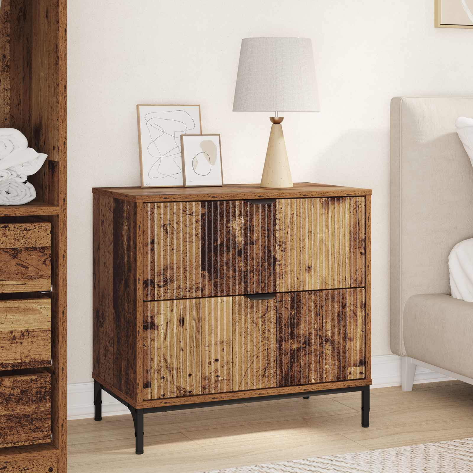 Nachttisch Altholz 63,5 x 36 x 61 cm Holzwerkstoff