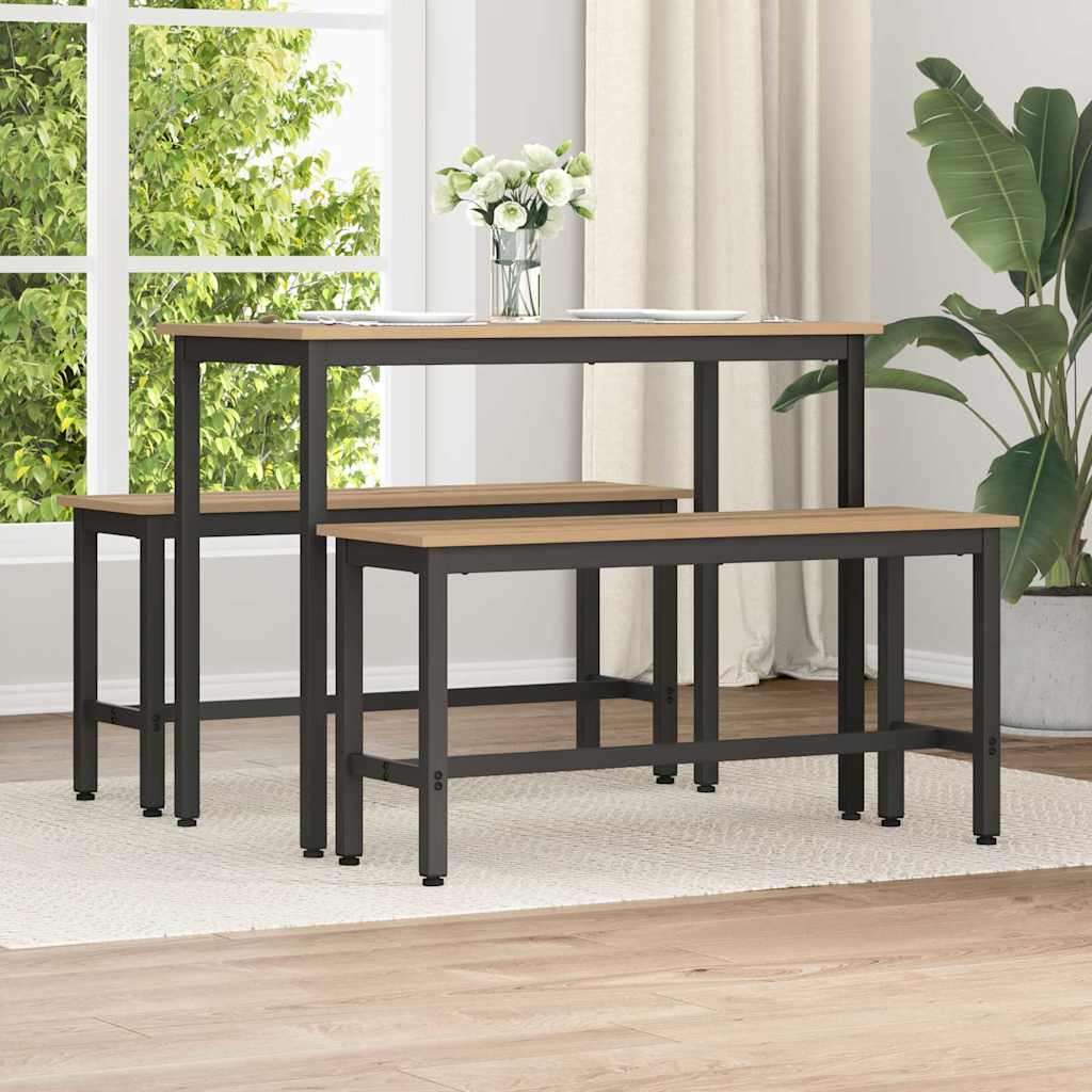 Esstischbank 100 x 32,5 x 48,5 cm Ingenieure Holz und Stahl