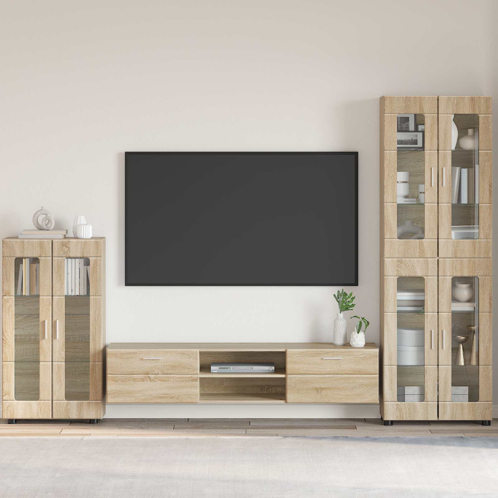 Sideboard FLORIN 55,5 x 29 x 100 cm Sonoma-Eiche Holzwerkstoff