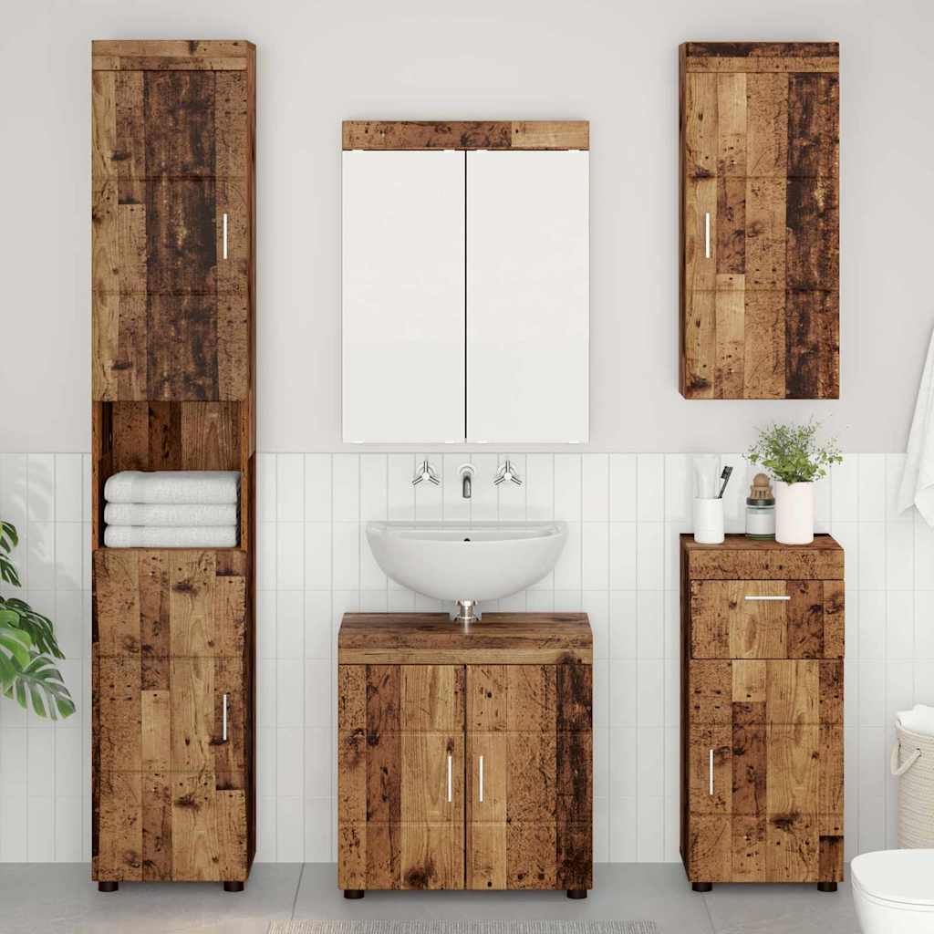 Badezimmer-Wandschrank TULUM Altholz 37 x 24,5 x 86 cm